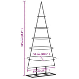 Metal Christmas Tree for Decoration Black 125 cm - Close-Up Angle