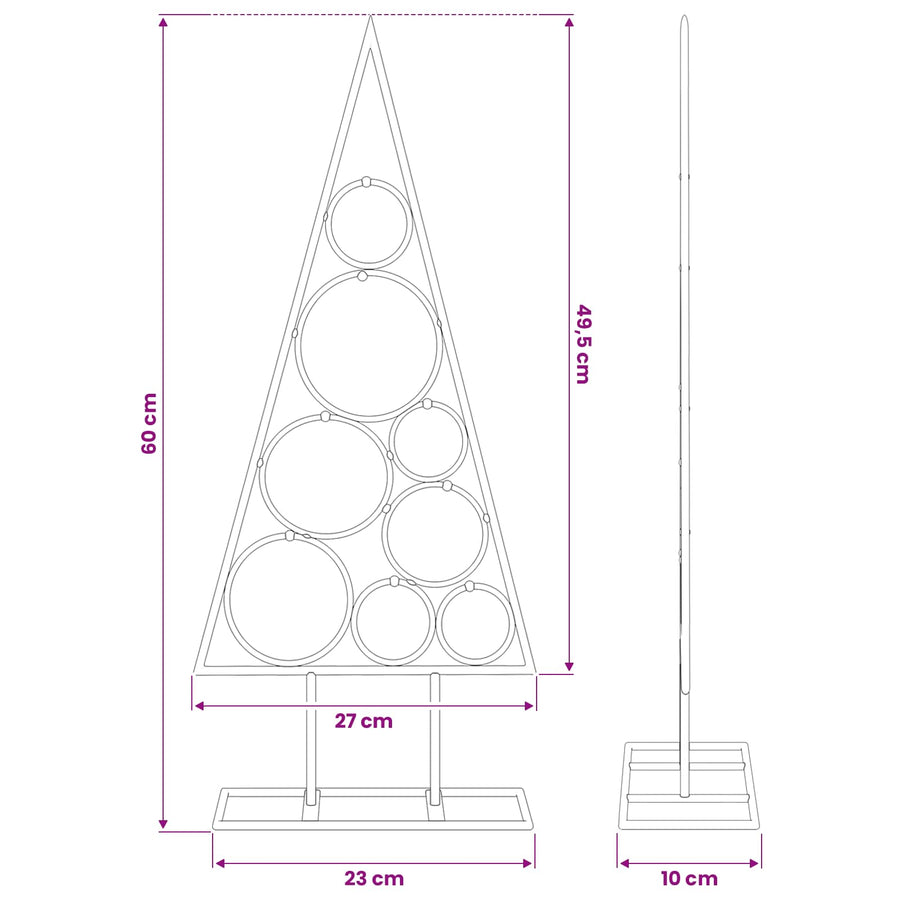 Metal Christmas Tree for Decoration Black 60 cm
