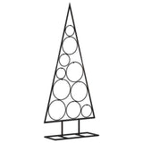 Metal Christmas Tree for Decoration Black 90 cm - Front View
