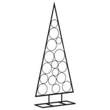 Metal Christmas Tree for Decoration Black 125 cm - Front View
