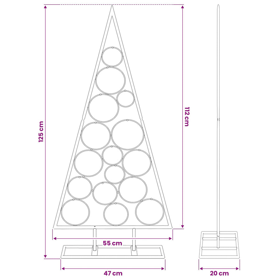 Metal Christmas Tree for Decoration Black 125 cm