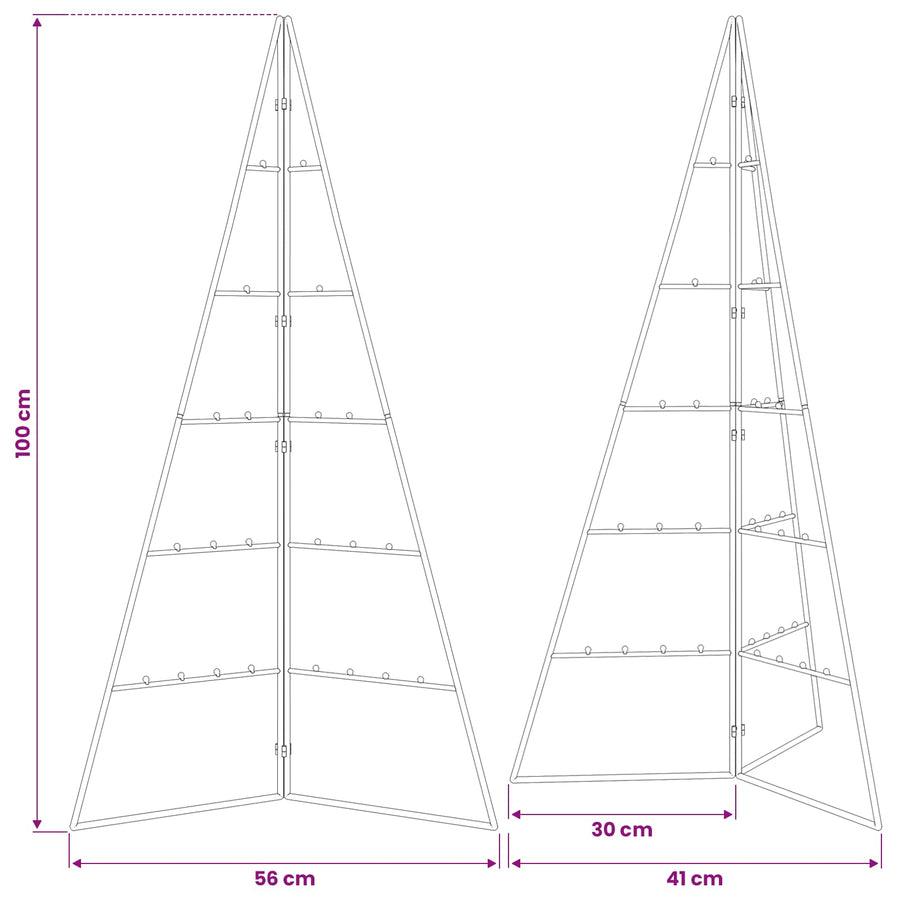 Metal Christmas Tree for Decoration Black 100 cm
