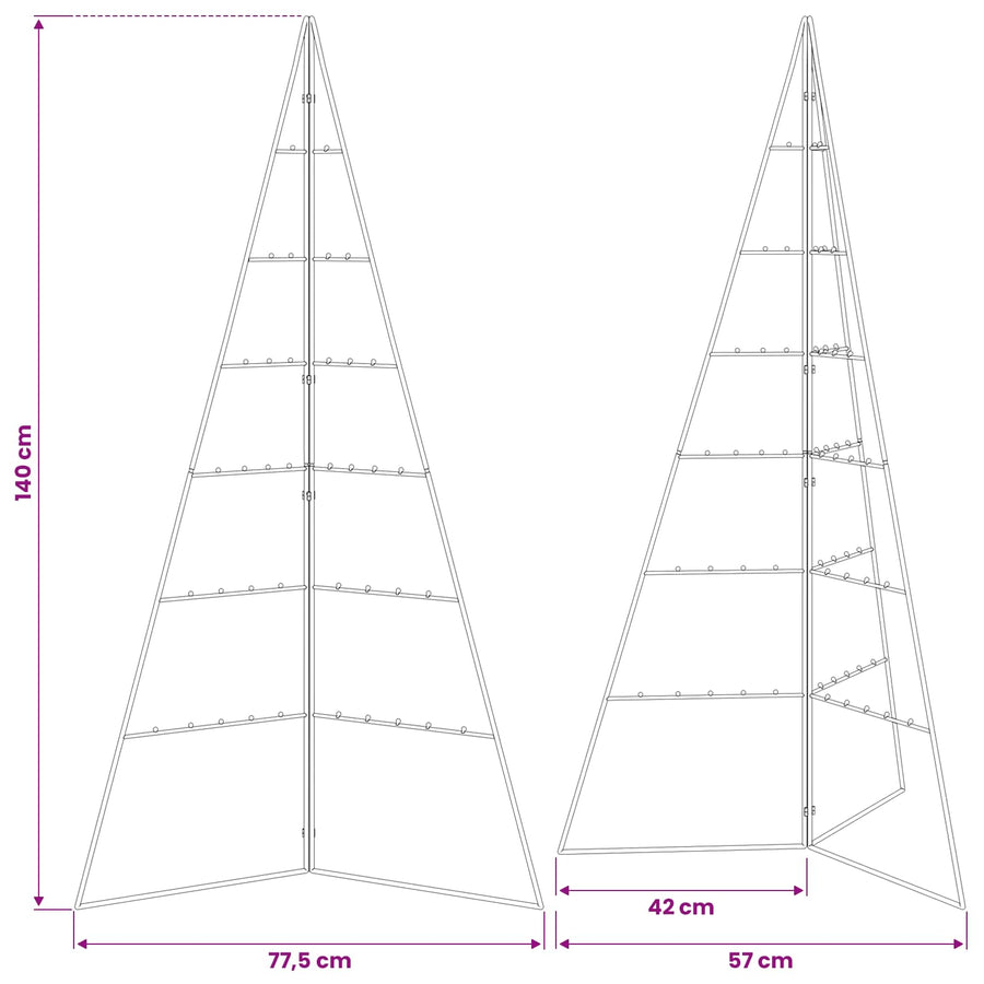 Metal Christmas Tree for Decoration Black 140 cm