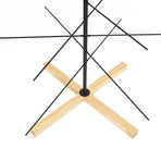 Metal Christmas Tree with Wooden Base Black 180 cm