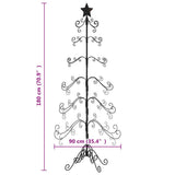 Metal Christmas Tree for Decoration Black 180 cm