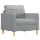 Sofa Chair Light Grey 60 cm Fabric - Front View