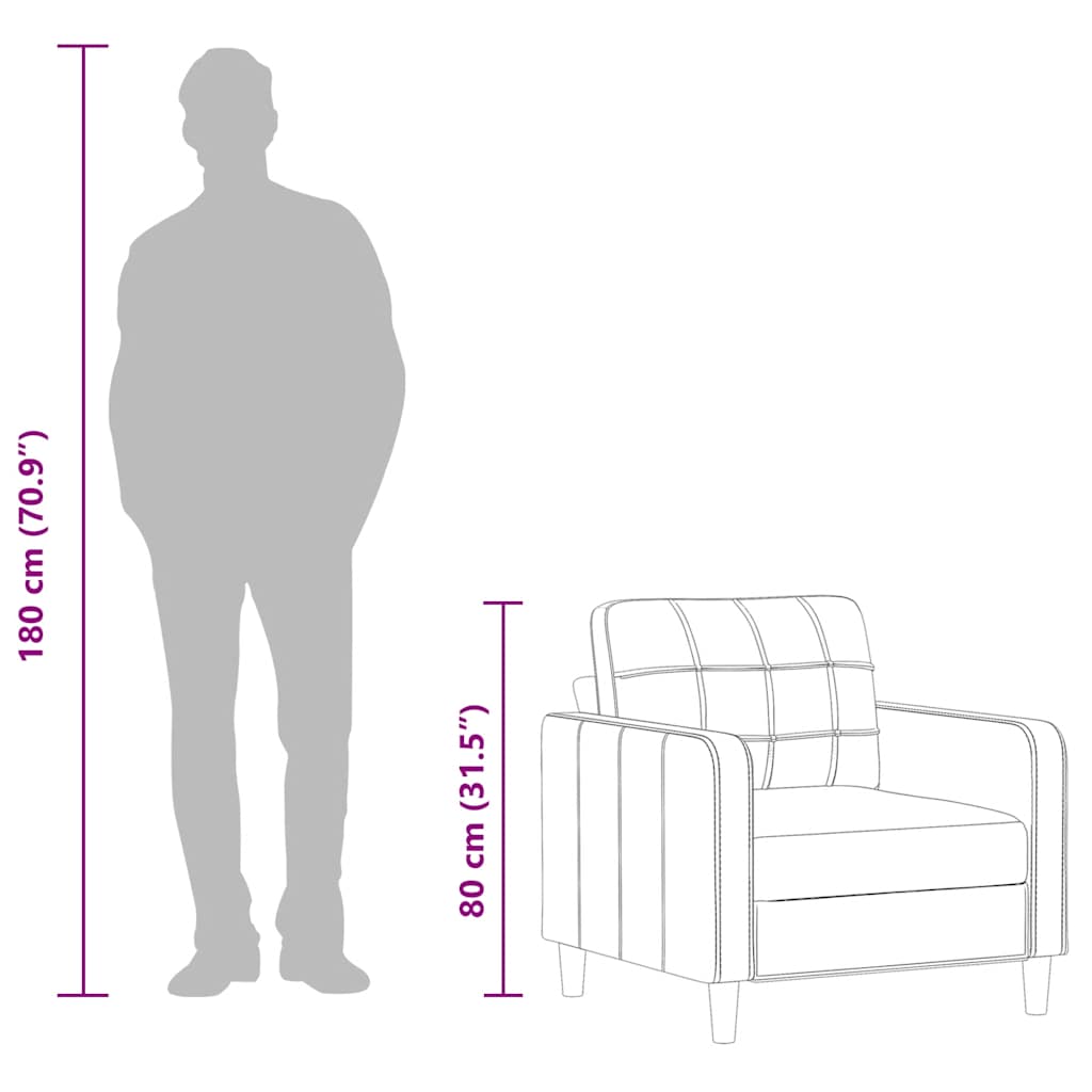 Sofa Chair Light Grey 60 cm Fabric