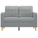 2-Seater Sofa Light Grey 120 cm Fabric - Side View