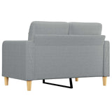 2-Seater Sofa Light Grey 120 cm Fabric - 45-Degree Angle