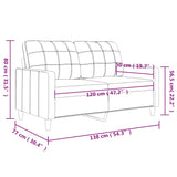 2-Seater Sofa Light Grey 120 cm Fabric - Low Angle