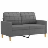 2-Seater Sofa Dark Grey 120 cm Fabric