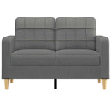 2-Seater Sofa Dark Grey 120 cm Fabric - Side View