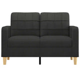2-Seater Sofa Black 120 cm Fabric - Side View