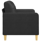 2-Seater Sofa Black 120 cm Fabric - Top-Down View