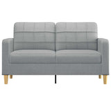 2-Seater Sofa Light Grey 140 cm Fabric - Side View
