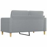 2-Seater Sofa Light Grey 140 cm Fabric - 45-Degree Angle