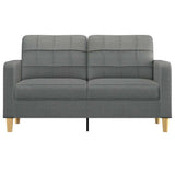 2-Seater Sofa Dark Grey 140 cm Fabric - Side View