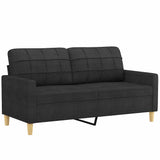 2-Seater Sofa Black 140 cm Fabric - Front View