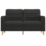 2-Seater Sofa Black 140 cm Fabric - Side View