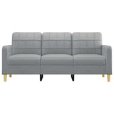 3-Seater Sofa Light Grey 180 cm Fabric - Side View