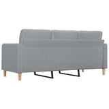 3-Seater Sofa Light Grey 180 cm Fabric - 45-Degree Angle