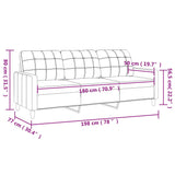 3-Seater Sofa Light Grey 180 cm Fabric - Low Angle