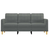 3-Seater Sofa Dark Grey 180 cm Fabric - Side View