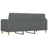 3-Seater Sofa Dark Grey 180 cm Fabric - 45-Degree Angle