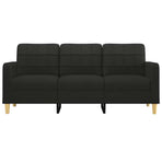 3-Seater Sofa Black 180 cm Fabric