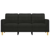 3-Seater Sofa Black 180 cm Fabric - Side View