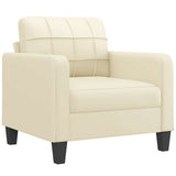 Sofa Chair Cream 60 cm Faux Leather - Front View
