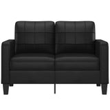 2-Seater Sofa Black 120 cm Faux Leather - Side View