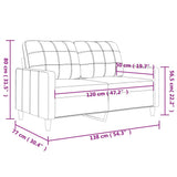 2-Seater Sofa Black 120 cm Faux Leather