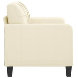 2-Seater Sofa Cream 120 cm Faux Leather - Top-Down View
