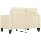 2-Seater Sofa Cream 120 cm Faux Leather - 45-Degree Angle