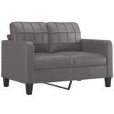 2-Seater Sofa Grey 120 cm Faux Leather - Front View