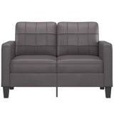 2-Seater Sofa Grey 120 cm Faux Leather - Side View