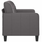2-Seater Sofa Grey 120 cm Faux Leather - Top-Down View