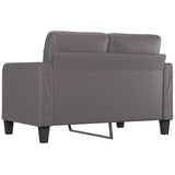 2-Seater Sofa Grey 120 cm Faux Leather - 45-Degree Angle