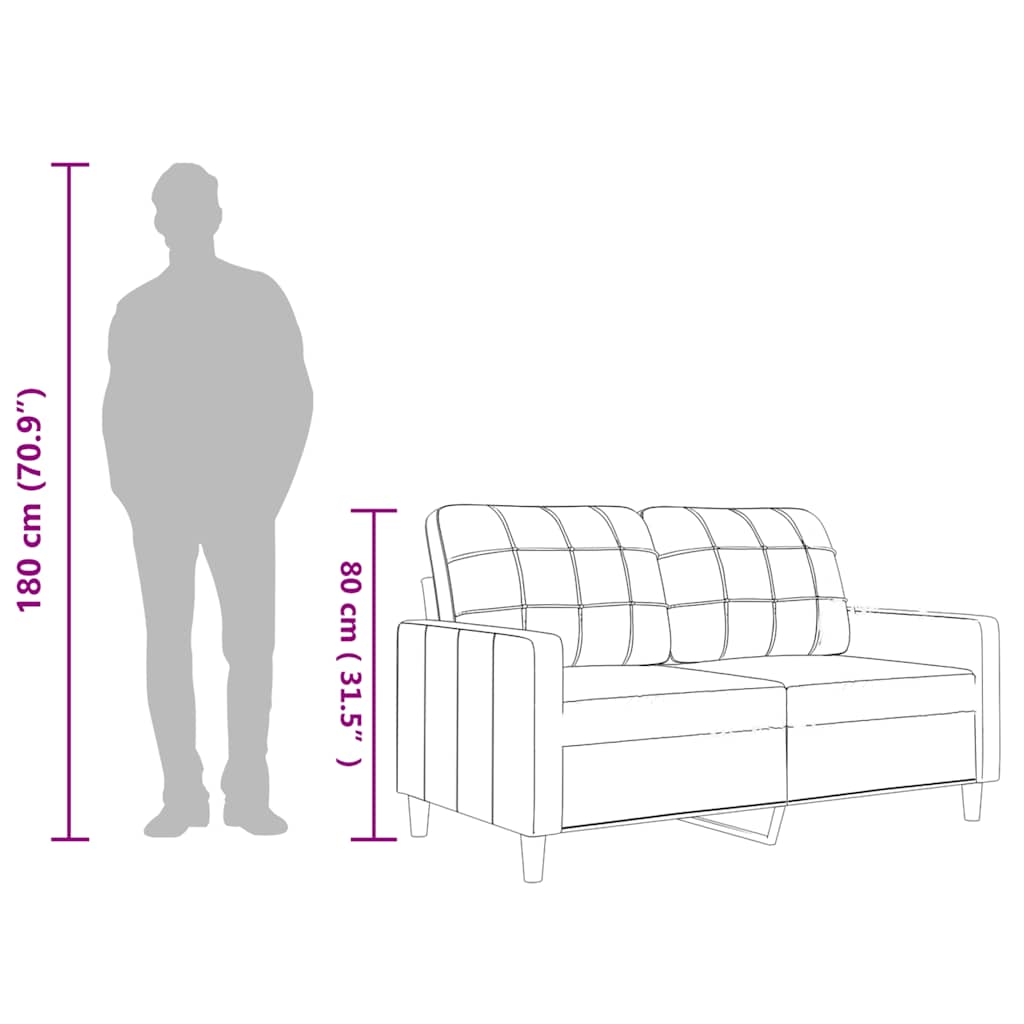 2-Seater Sofa Grey 120 cm Faux Leather