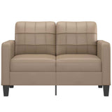 2-Seater Sofa Cappuccino 120 cm Faux Leather - Side View