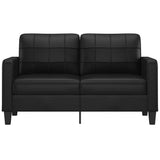 2-Seater Sofa Black 140 cm Faux Leather - Side View