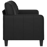 2-Seater Sofa Black 140 cm Faux Leather - Top-Down View