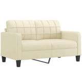 2-Seater Sofa Cream 140 cm Faux Leather