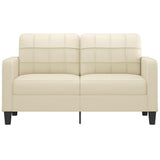 2-Seater Sofa Cream 140 cm Faux Leather