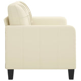 2-Seater Sofa Cream 140 cm Faux Leather - Top-Down View
