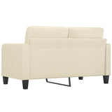 2-Seater Sofa Cream 140 cm Faux Leather - 45-Degree Angle