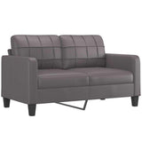 2-Seater Sofa Grey 140 cm Faux Leather