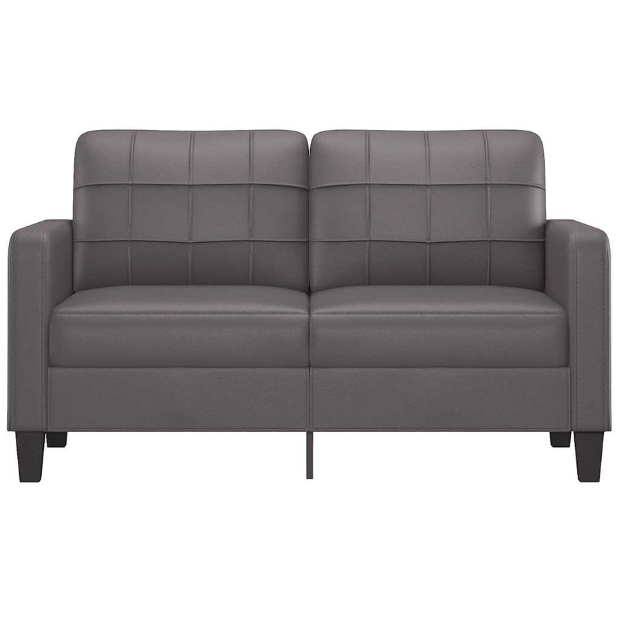 2-Seater Sofa Grey 140 cm Faux Leather