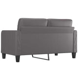 2-Seater Sofa Grey 140 cm Faux Leather - 45-Degree Angle